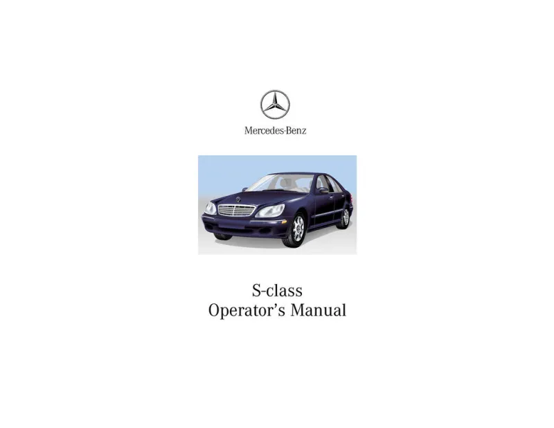 2000 Mercedes-Benz S Class owners manual