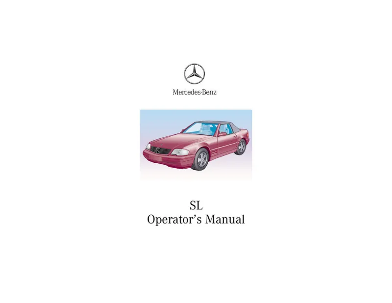 2000 Mercedes-Benz SL Class owners manual