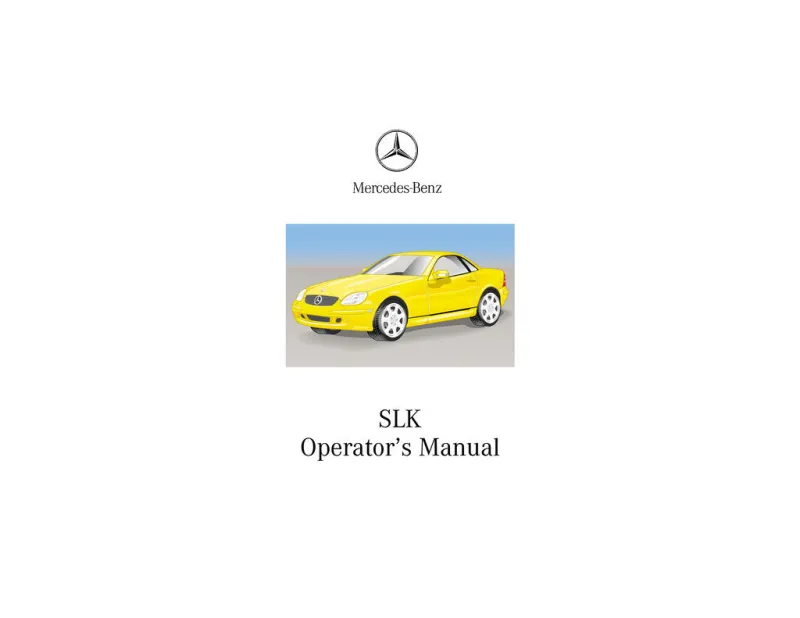 2000 Mercedes-Benz SLK Class owners manual