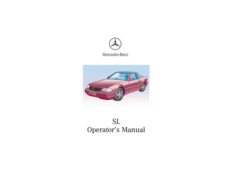 2001 Mercedes-Benz SL Class owners manual