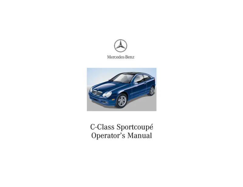 2002 Mercedes-Benz C Class Coupe owners manual