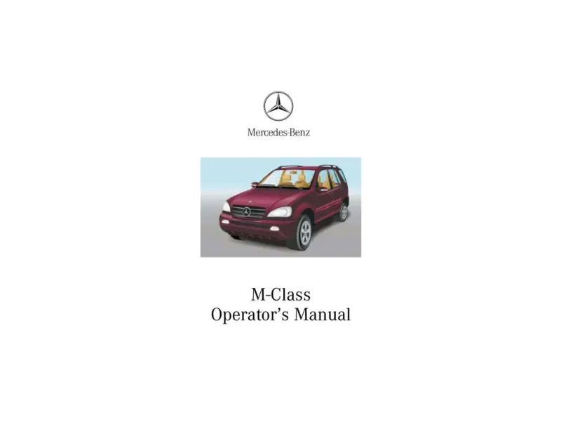 2002 Mercedes-Benz M Class owners manual