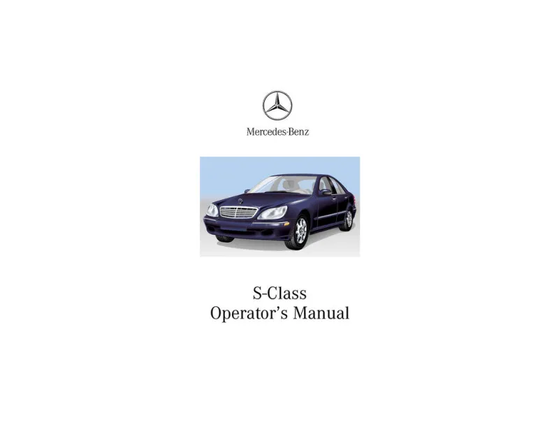 2002 Mercedes-Benz S Class owners manual