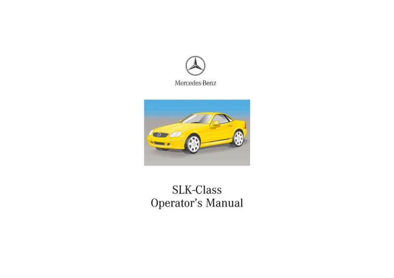 2002 Mercedes-Benz SLK Class owners manual