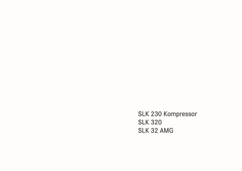 2003 Mercedes-Benz SLK Class owners manual