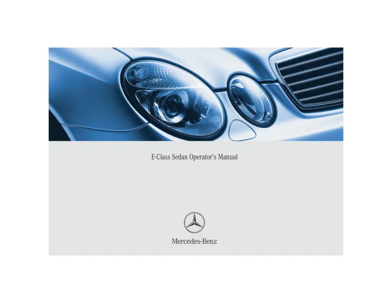 2004 Mercedes-Benz E Class owners manual