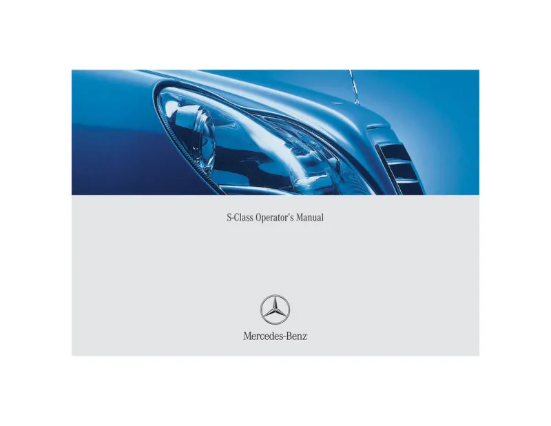 2004 Mercedes-Benz S Class owners manual