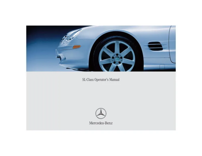 2004 Mercedes-Benz SL Class owners manual