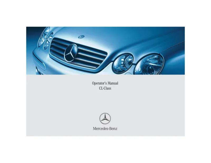 2005 Mercedes-Benz CL Class owners manual