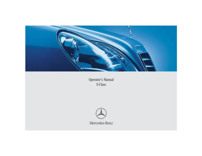 2005 Mercedes-Benz S Class owners manual