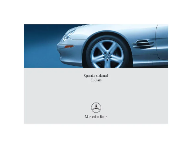2005 Mercedes-Benz SL Class owners manual