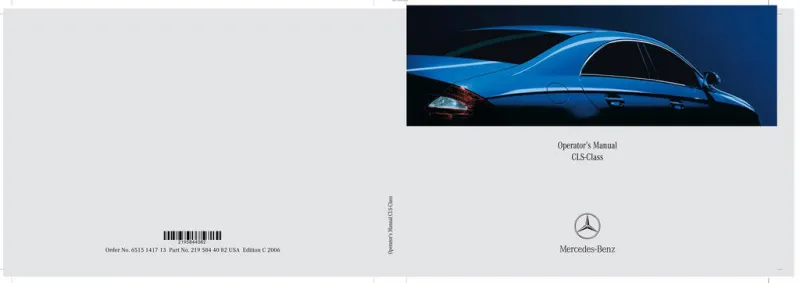 2006 Mercedes-Benz CLS Class owners manual