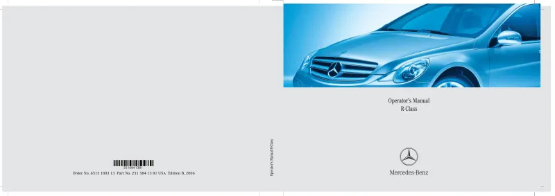 2006 Mercedes-Benz R Class owners manual