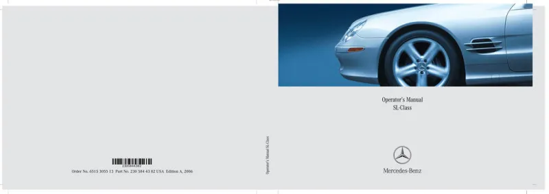 2006 Mercedes-Benz SL Class owners manual