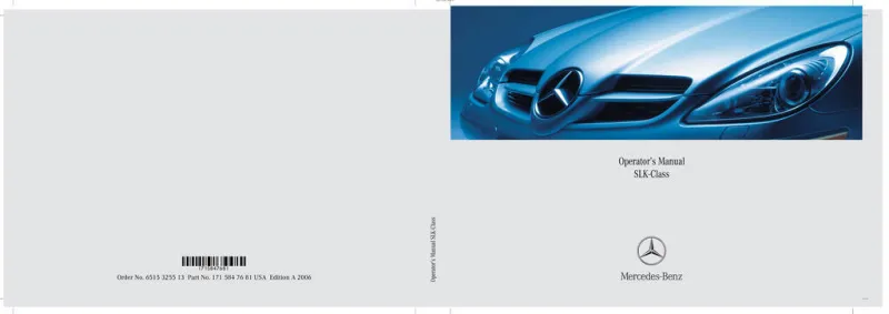 2006 Mercedes-Benz SLK Class owners manual