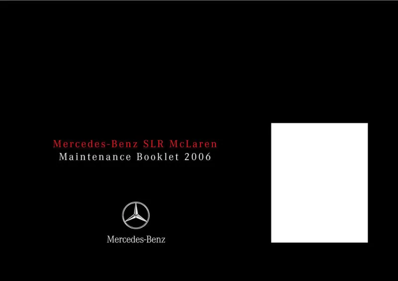2006 Mercedes-Benz SLR Class owners manual