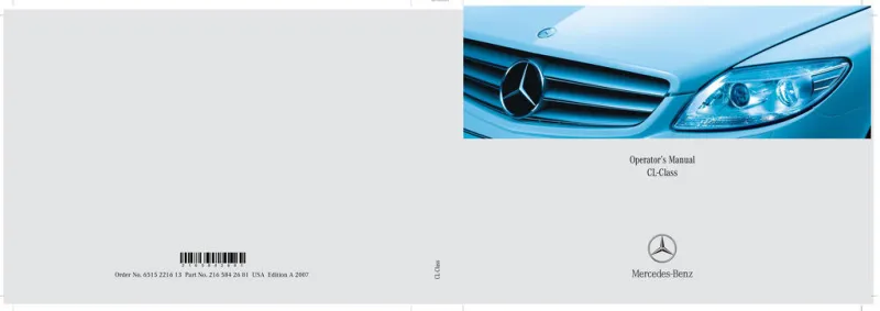 2007 Mercedes-Benz CL Class owners manual