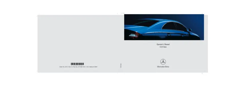 2007 Mercedes-Benz CLS Class owners manual