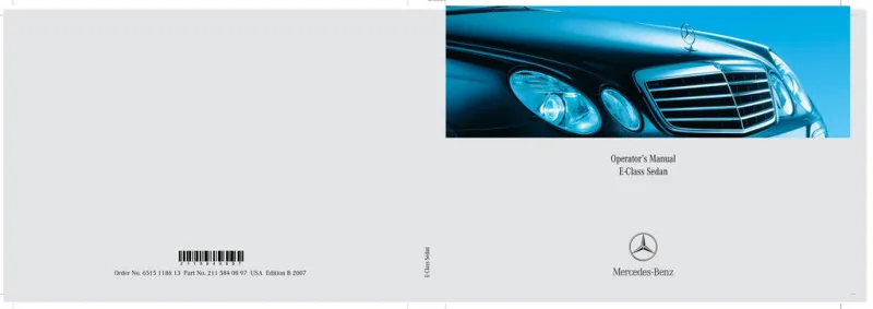 2007 Mercedes-Benz E Class owners manual