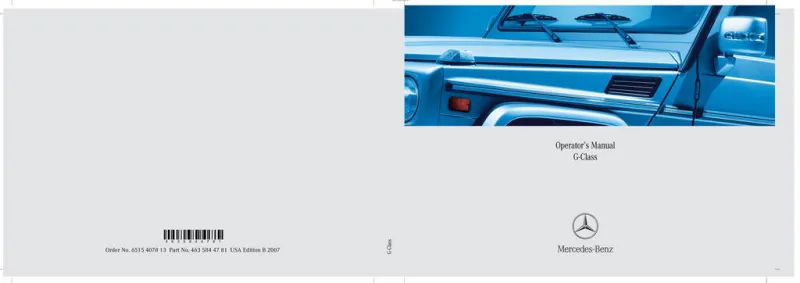 2007 Mercedes-Benz G Class owners manual