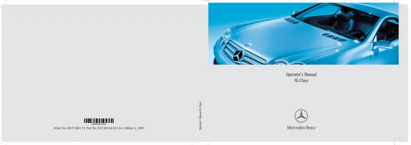2007 Mercedes-Benz SL Class owners manual