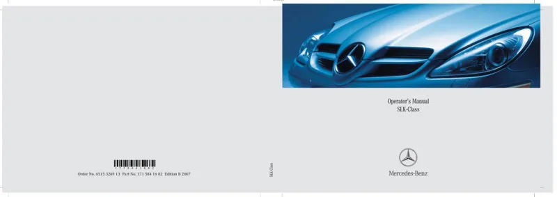 2007 Mercedes-Benz SLK Class owners manual