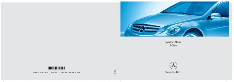 2008 Mercedes-Benz R Class owners manual