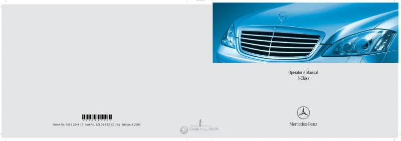 2008 Mercedes-Benz S Class owners manual