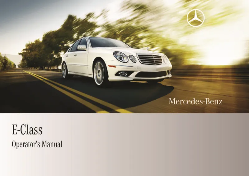 2009 Mercedes-Benz E Class owners manual
