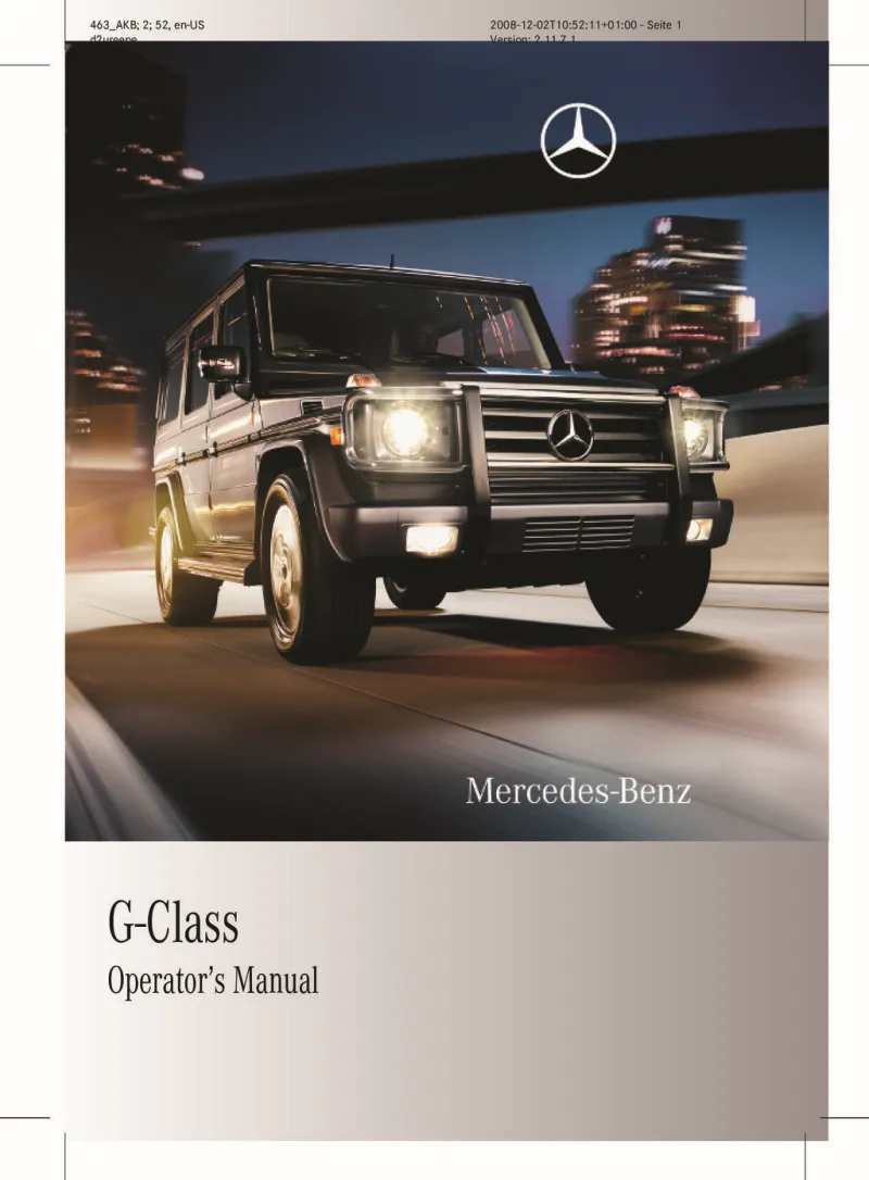 2009 Mercedes-Benz G Class owners manual