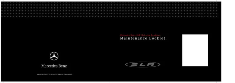 2009 Mercedes-Benz SLR Class owners manual