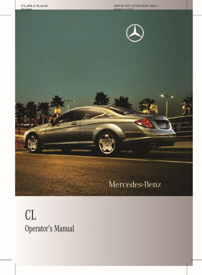 2010 Mercedes-Benz CL Class owners manual