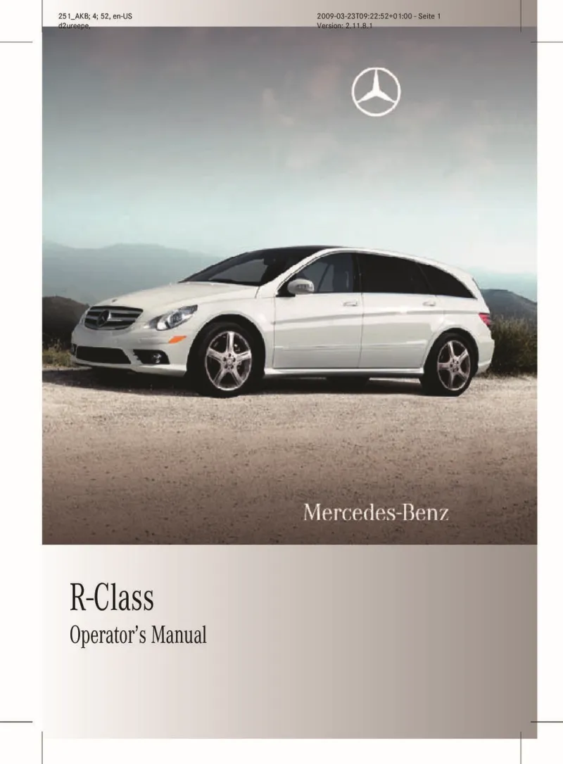 2010 Mercedes-Benz R Class owners manual