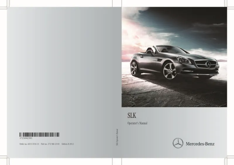 2012 Mercedes-Benz SLK CLass owners manual