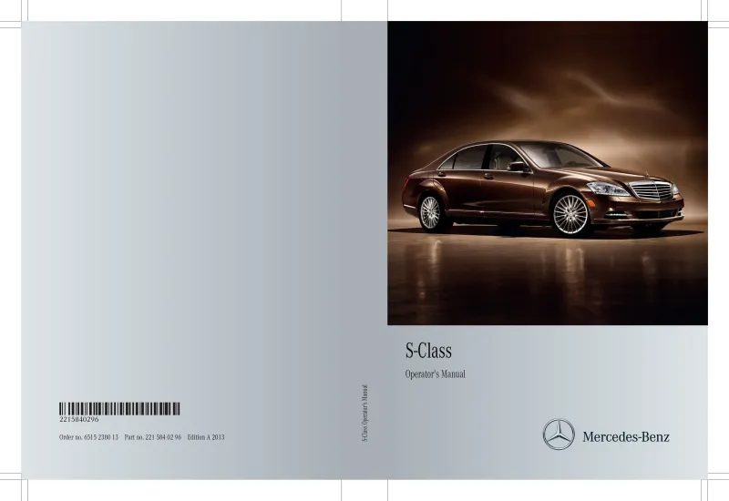 2013 Mercedes-Benz S Class owners manual