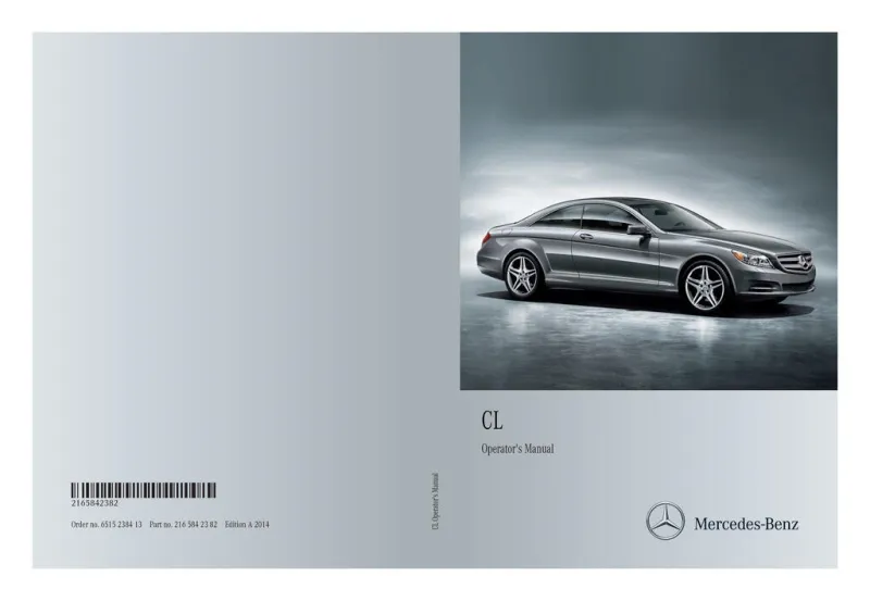2014 Mercedes-Benz CL Class owners manual