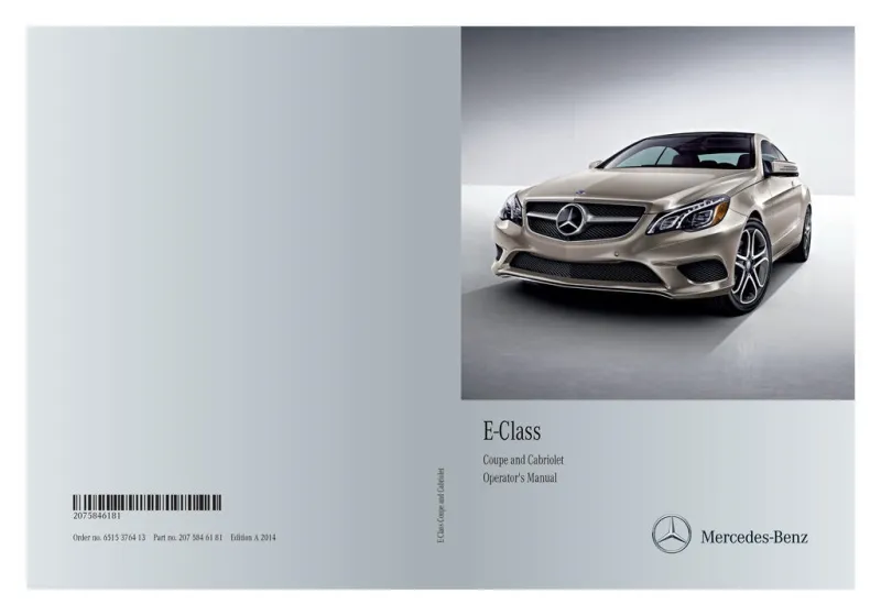 2014 Mercedes-Benz E Class owners manual