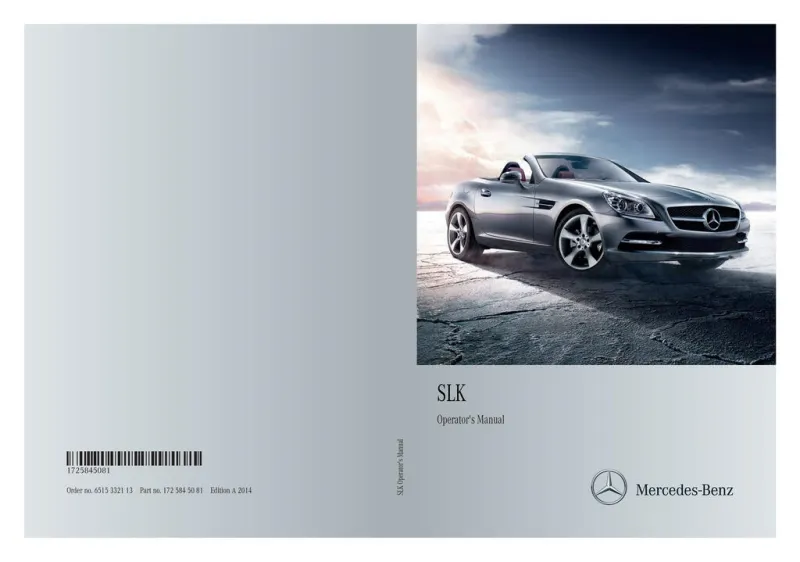 2014 Mercedes-Benz SLK Class owners manual