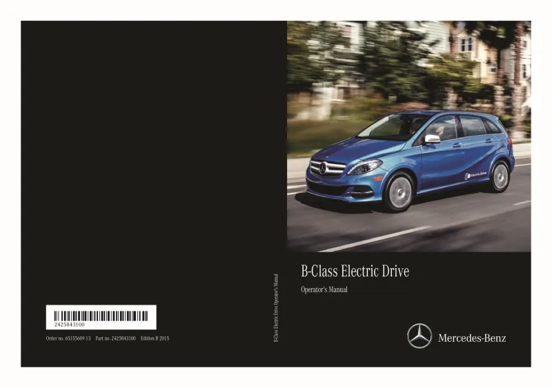 2015 Mercedes-Benz B Class owners manual