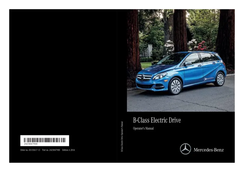 2016 Mercedes-Benz B Class owners manual