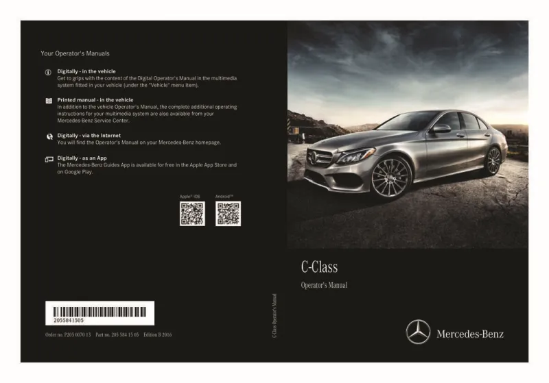 2016 Mercedes-Benz C Class owners manual