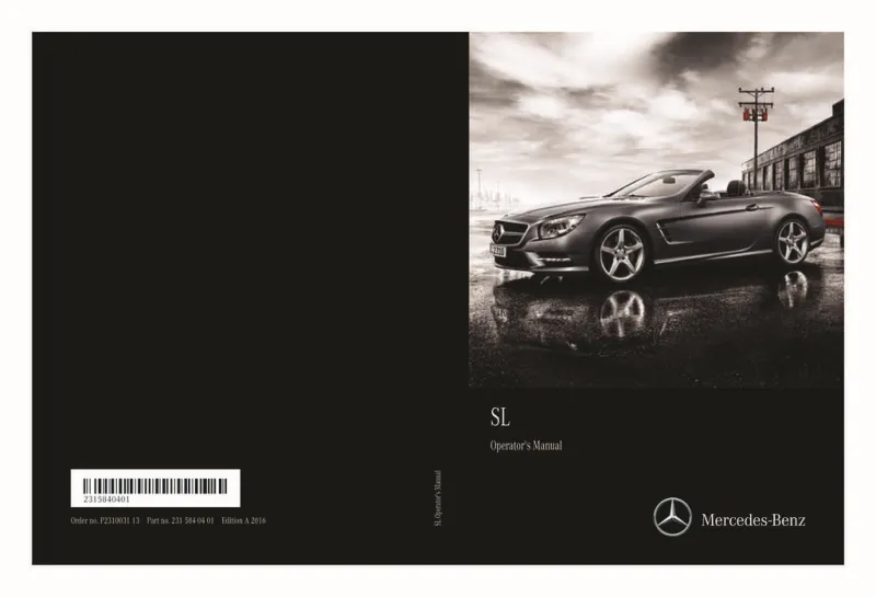 2016 Mercedes-Benz SL Class owners manual