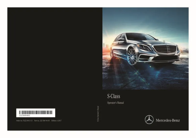 2017 Mercedes-Benz S Class owners manual