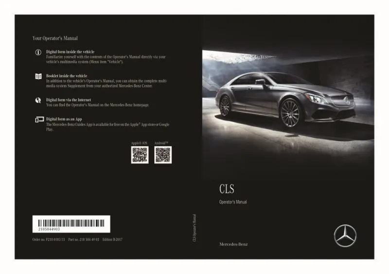 2018 Mercedes-Benz CLS owners manual