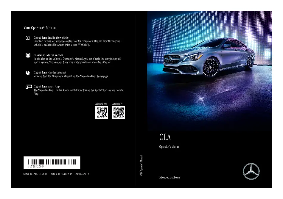 2019 Mercedes-Benz CLA owners manual