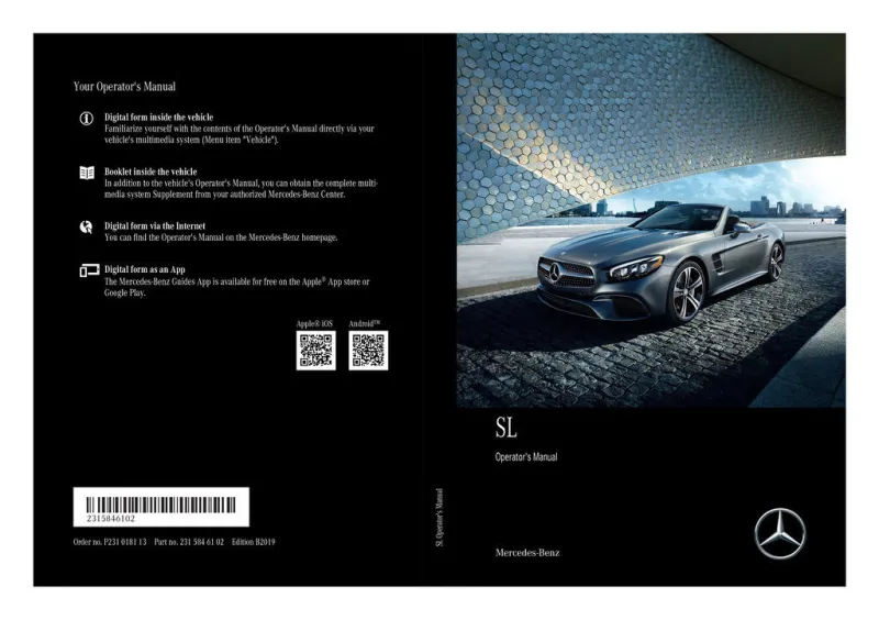 2019 Mercedes-Benz SL Class owners manual