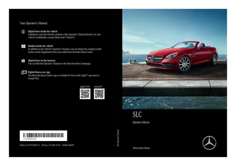 2019 Mercedes-Benz SLC owners manual