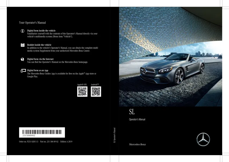 2020 Mercedes-Benz SL Class owners manual