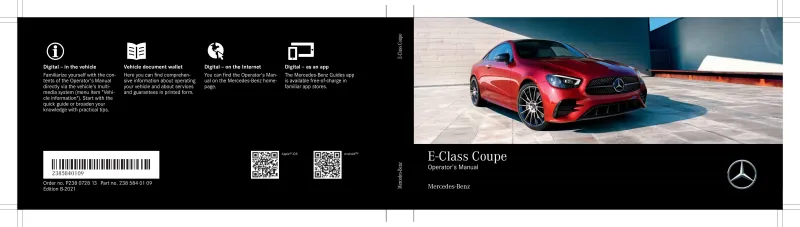 2021 Mercedes-Benz E Class Coupe owners manual