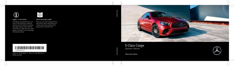 2022 Mercedes-Benz E Class Coupe owners manual